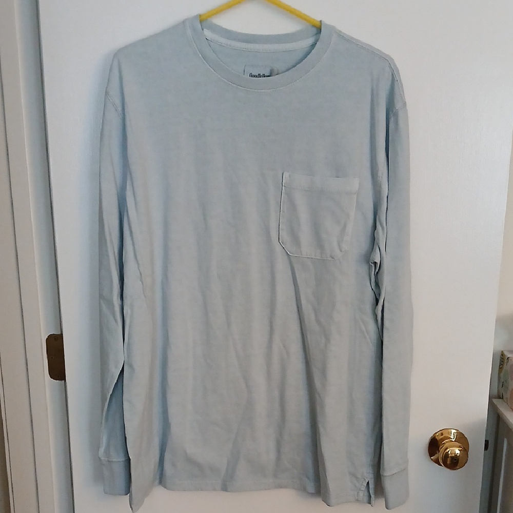 Goodfellow & Co Light Blue Long Sleeve Tee, Size XL